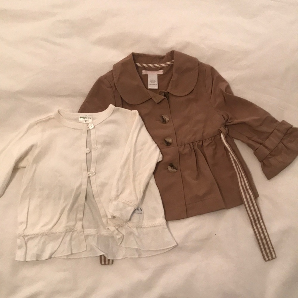 Lightweight trench and cardigan bundle